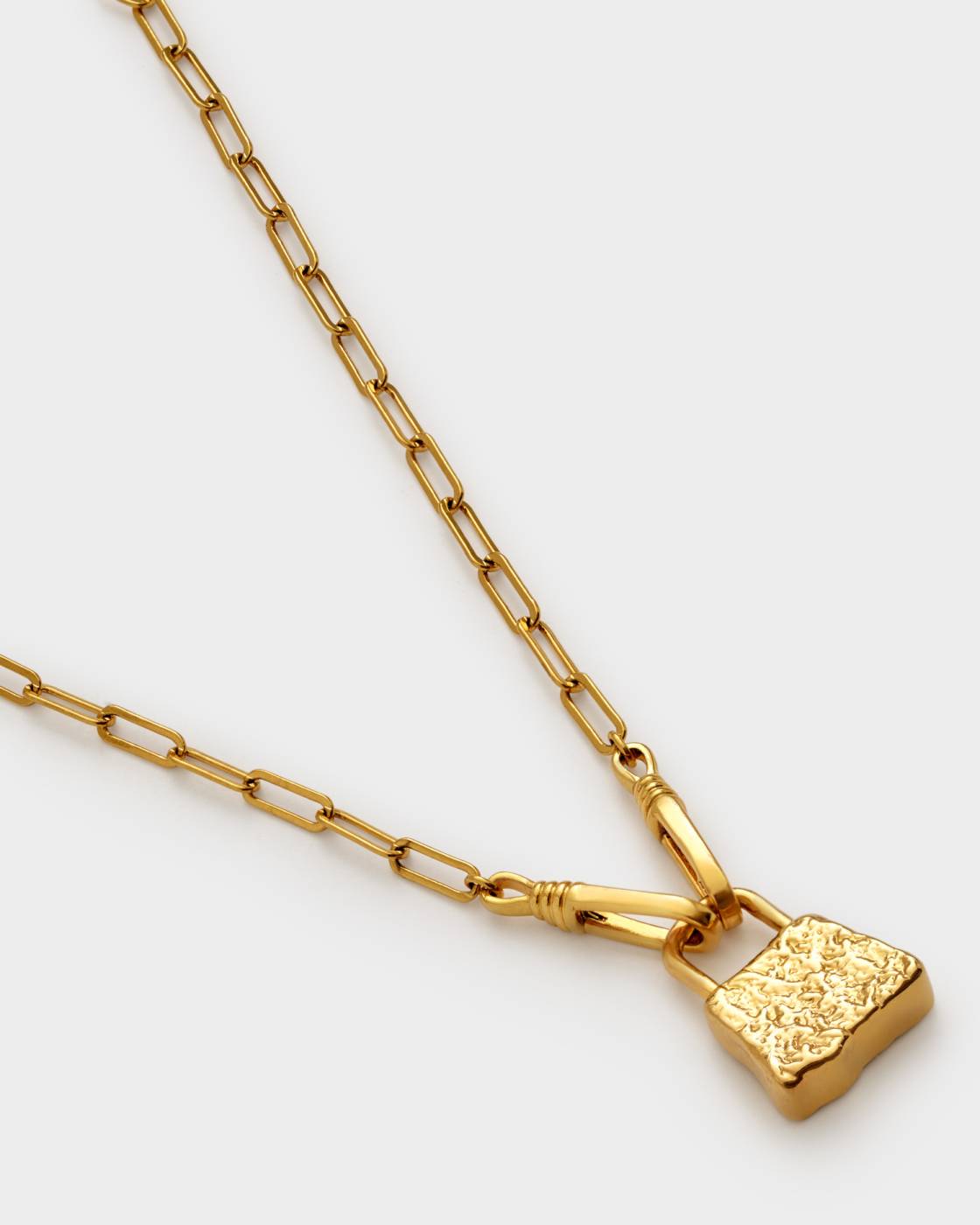 Katie Loxton Luxe Lock Necklace Gold Coated 45cm