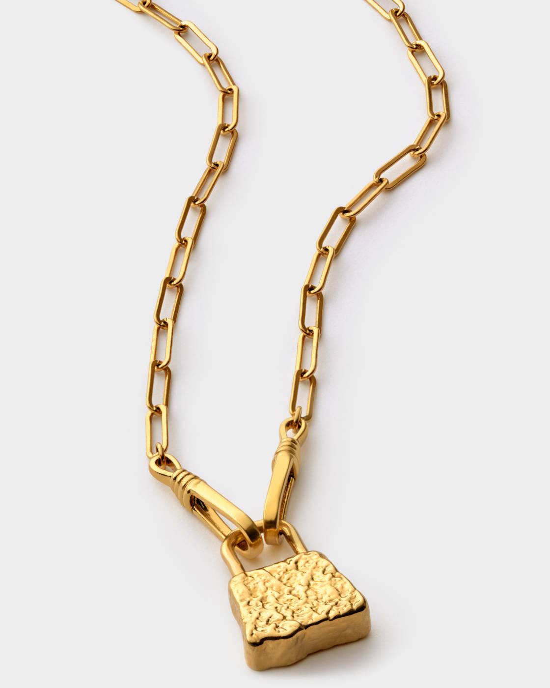 Katie Loxton Luxe Lock Necklace Gold Coated 45cm