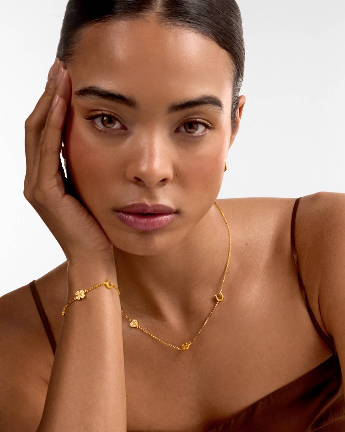 Katie Loxton Lucky Charm Necklace Gold Coated 45cm