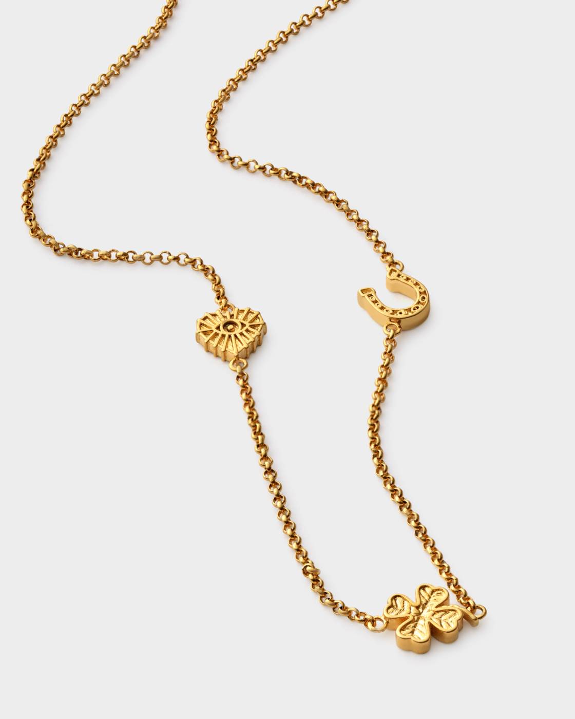 Katie Loxton Lucky Charm Necklace Gold Coated 45cm