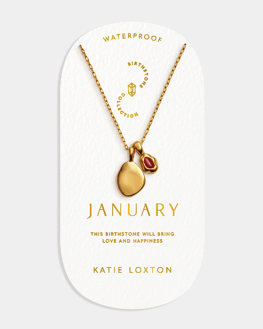 Katie Loxton Birthstone Necklace January Garnet