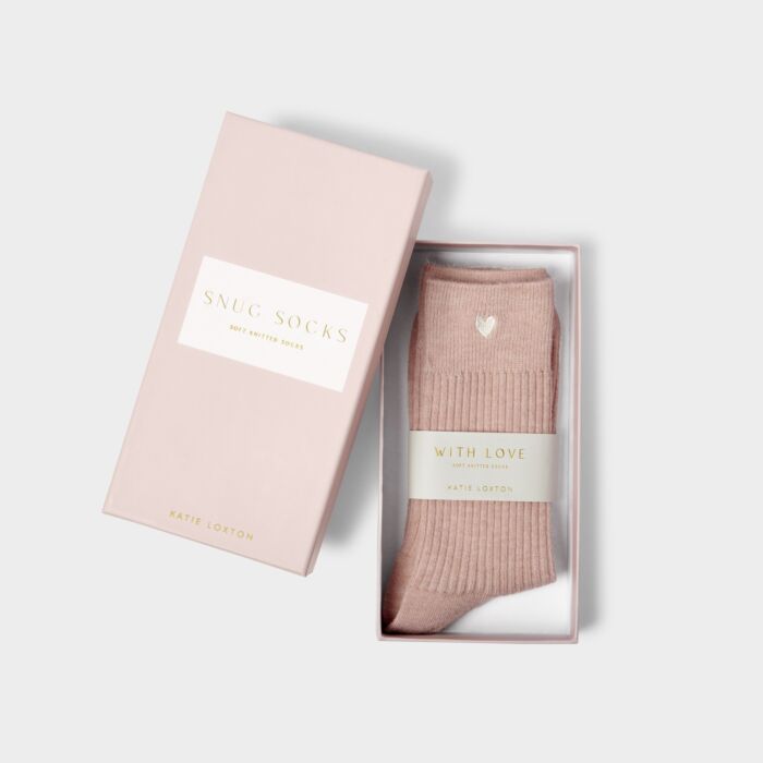 Katie Loxton Gift Boxed Socks Blush Pink One Size