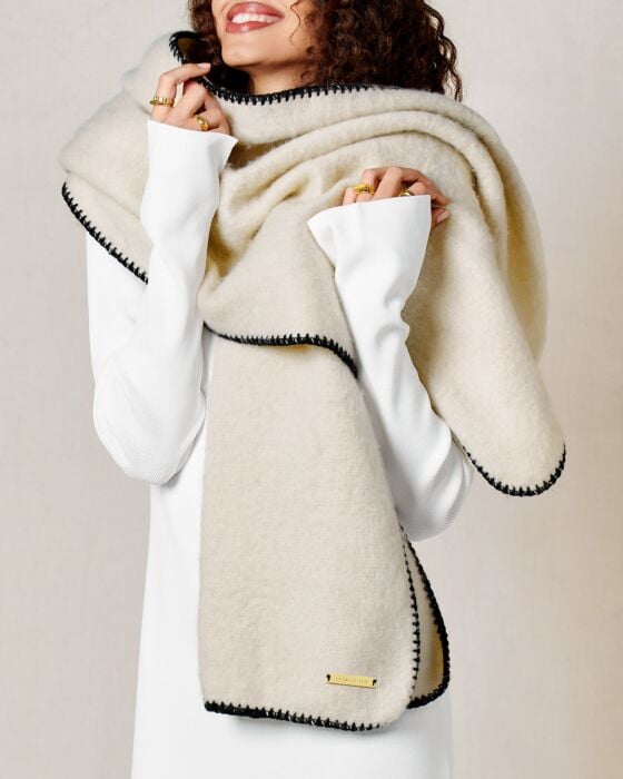 Katie Loxton Whipstitch Scarf Cream
