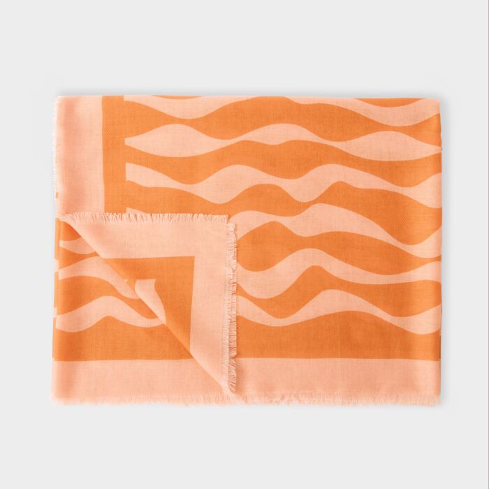 Katie Loxton Printed Scarf Ripple Wave Orange / Pink