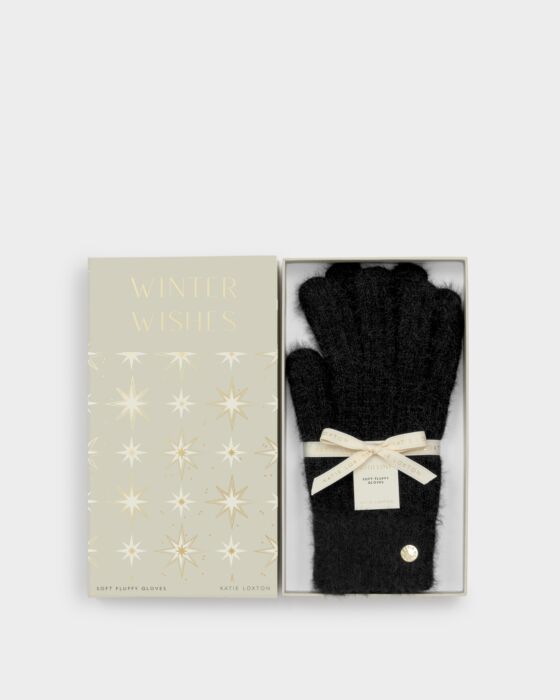 Katie Loxton Gift Boxed Soft Knit Gloves Black