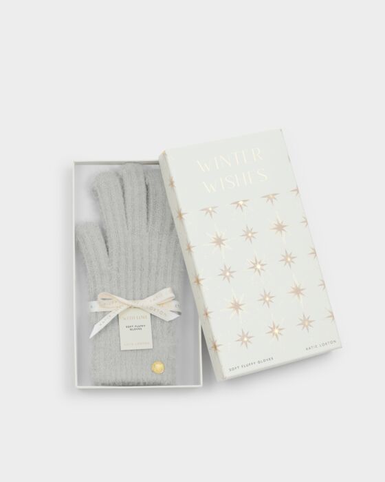 Katie Loxton Gift Boxed Soft Knit Gloves Grey