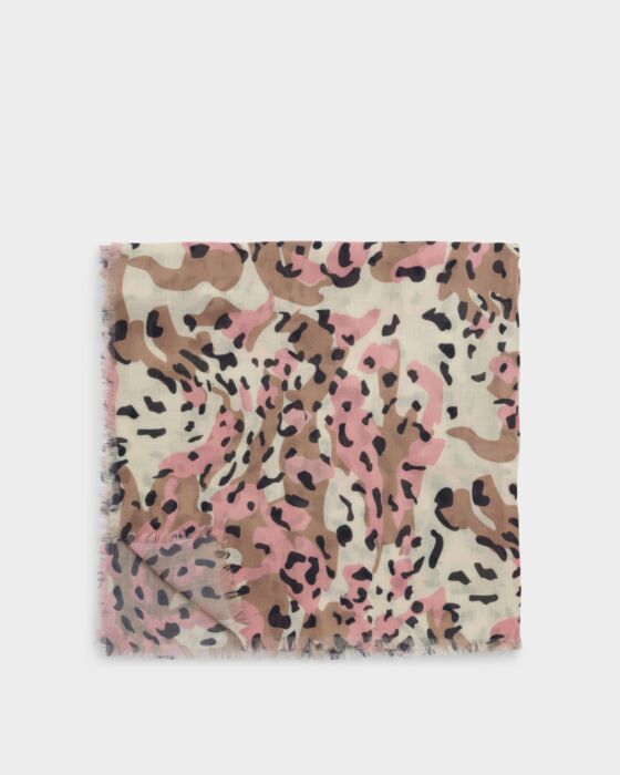 Katie Loxton Printed Scarf Blush Tortoiseshell Ecru / Brown / Pink