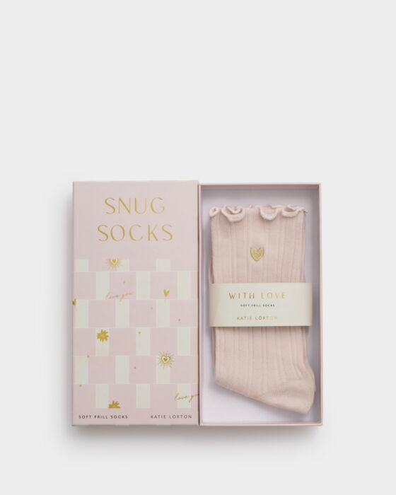 Katie Loxton Gift Boxed Socks  'With Love' Blush Pink