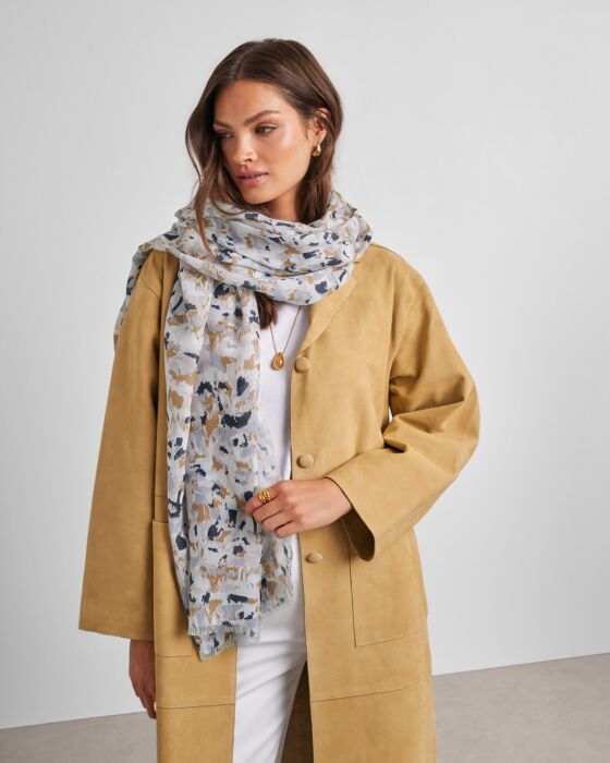 Katie Loxton Printed Scarf Terazzo Caramel