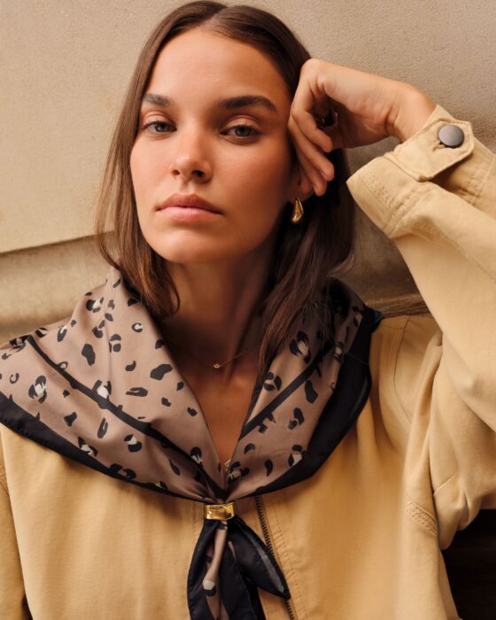 Katie Loxton Satin Multiway Scarf Leopard