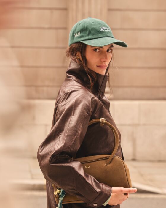 Katie Loxton Embroidered Cap  'Living For The Weekend' Green