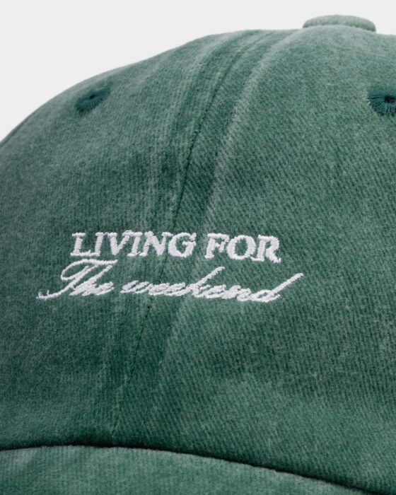 Katie Loxton Embroidered Cap  'Living For The Weekend' Green