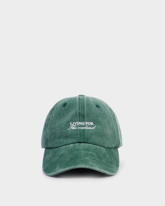 Katie Loxton Embroidered Cap  'Living For The Weekend' Green