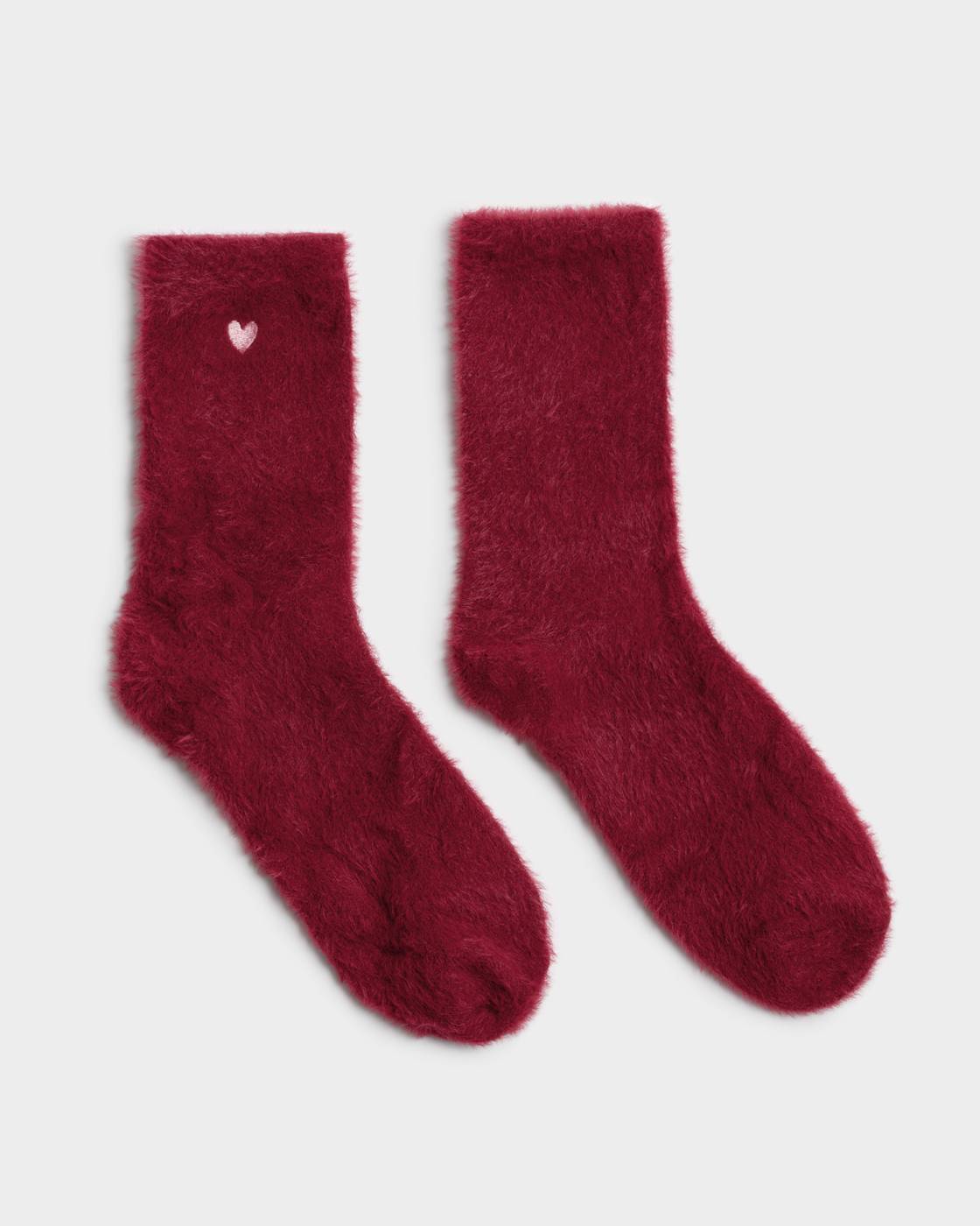 Katie Loxton Gift Boxed Duo Socks Cherry Fluffy/Pink Sparkle One Size