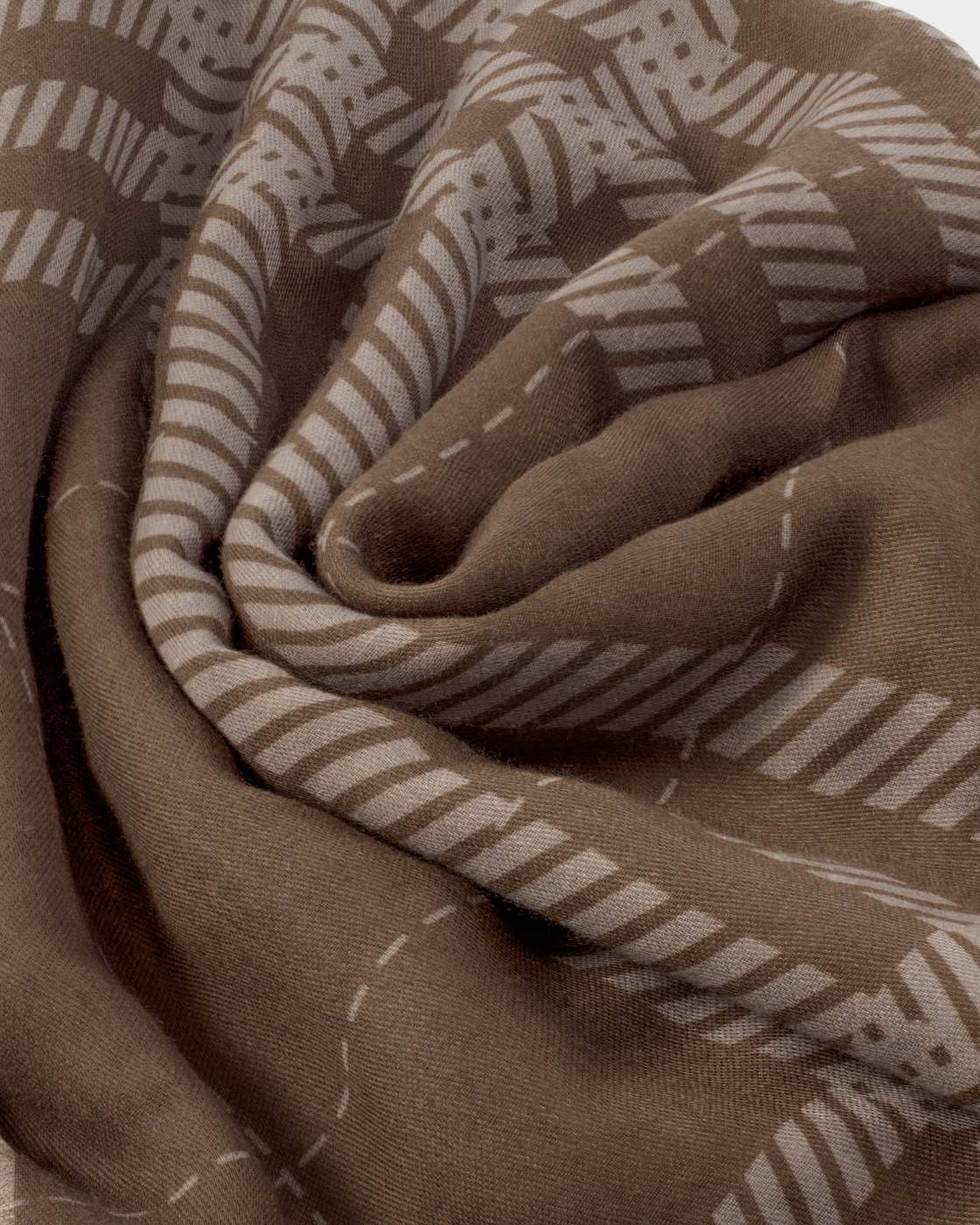 Katie Loxton Printed Scarf Check Dark Brown/Taupe