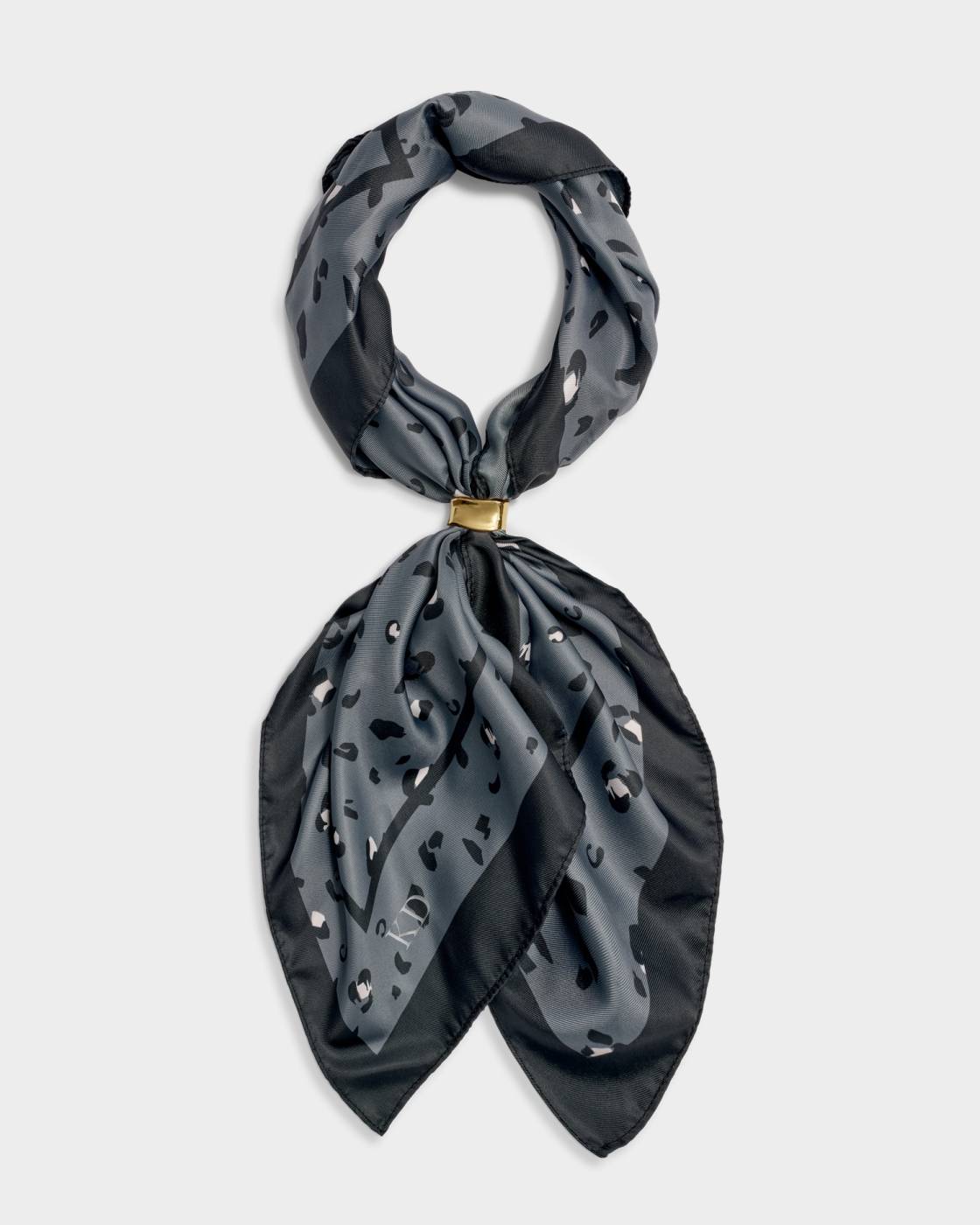Katie Loxton Satin Multiway Scarf Small Leopard Navy/Black/Light Blue