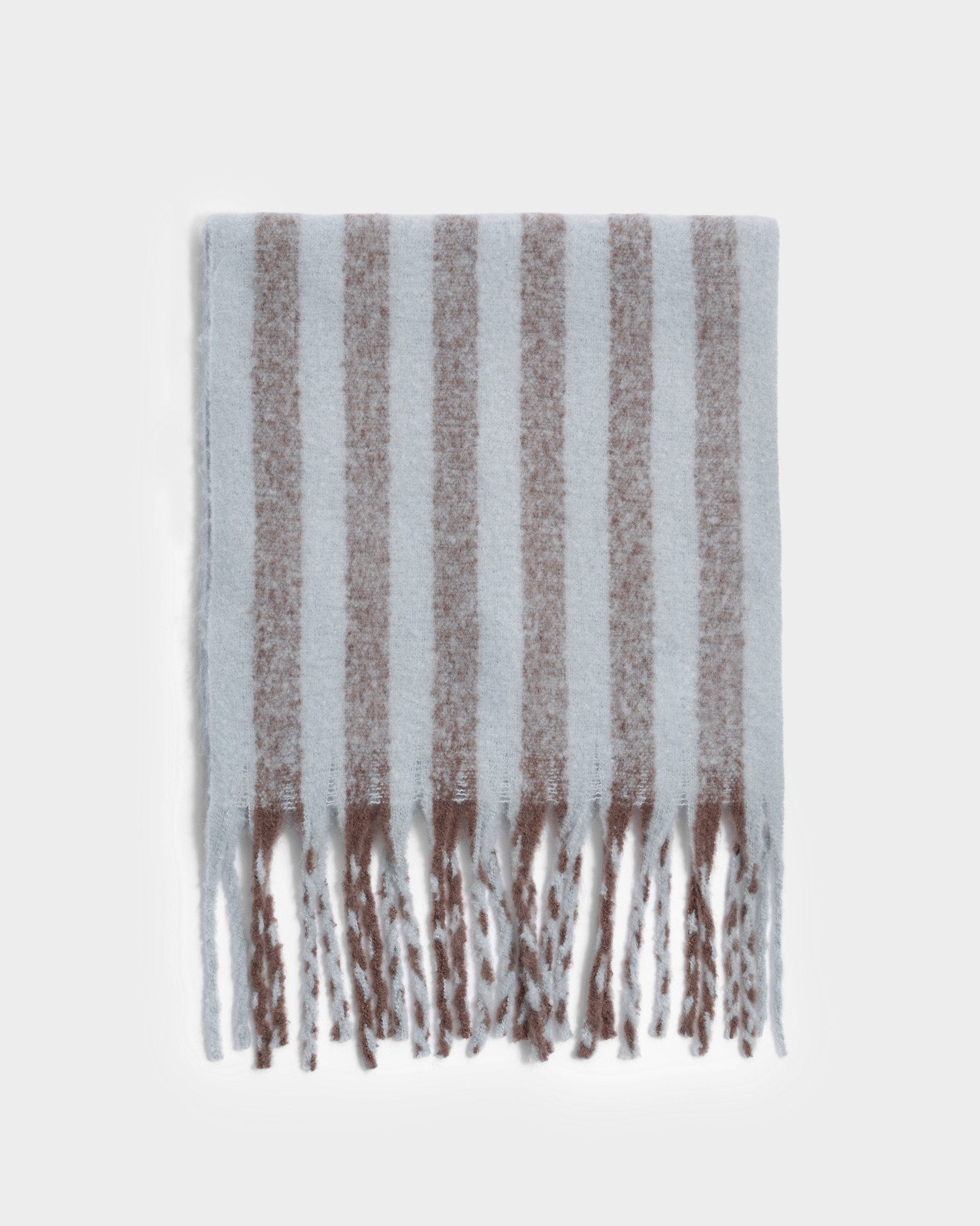 Katie Loxton Recycled Striped Tassel Scarf Blue/Brown