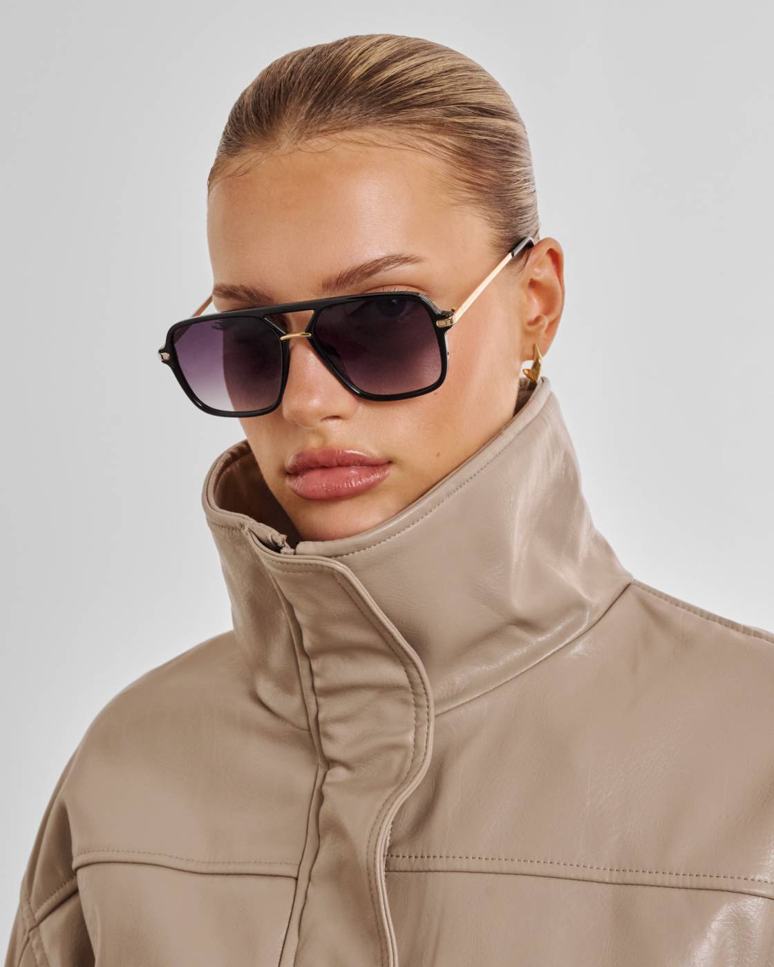 Katie Loxton St. Moritz Aviator Sunglasses Black