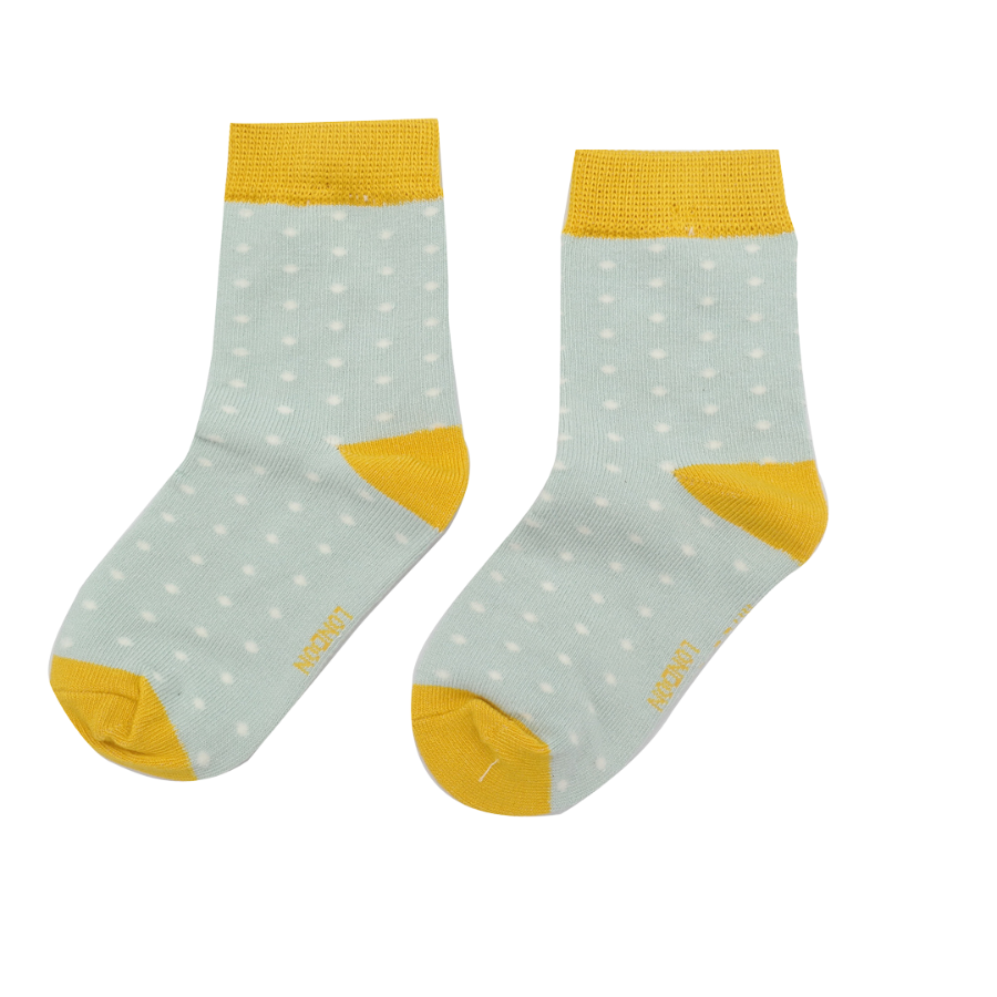 Girls Spotty Socks Duck Egg Blue 2-3Y