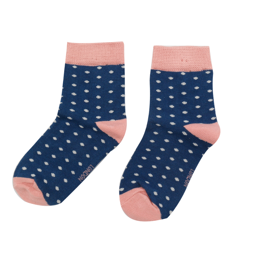 Girls Spotty Socks Navy 7-9Y