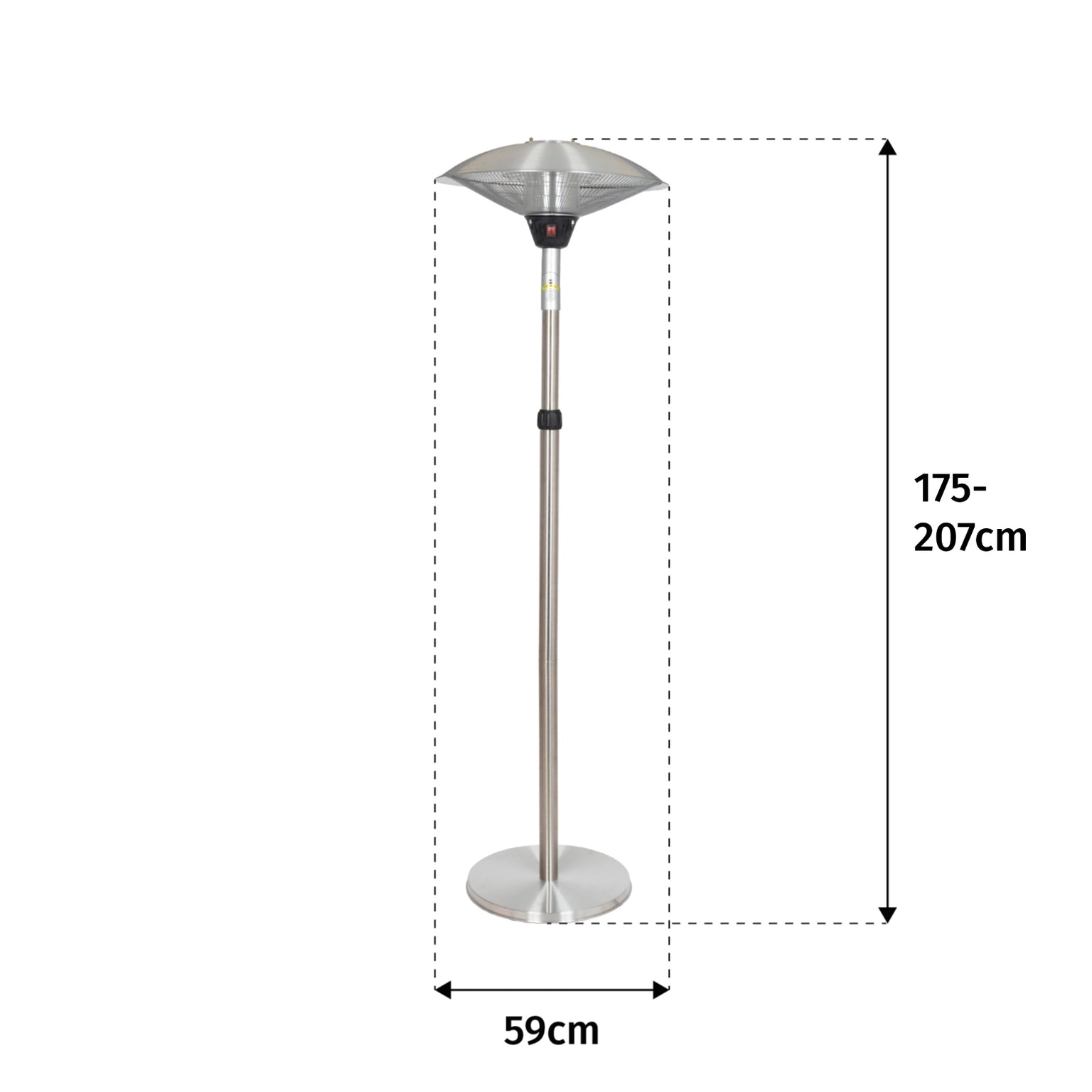 La Hacienda Adjustable Standing Heater Silver