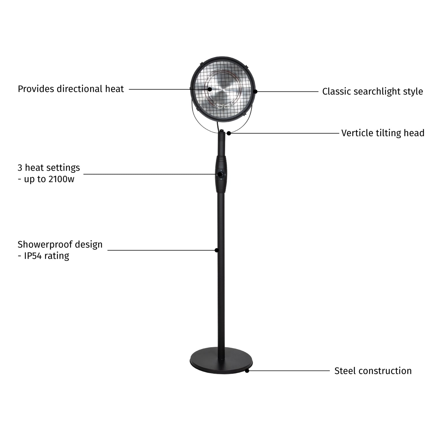 La Hacienda Vintage Searchlight Heater