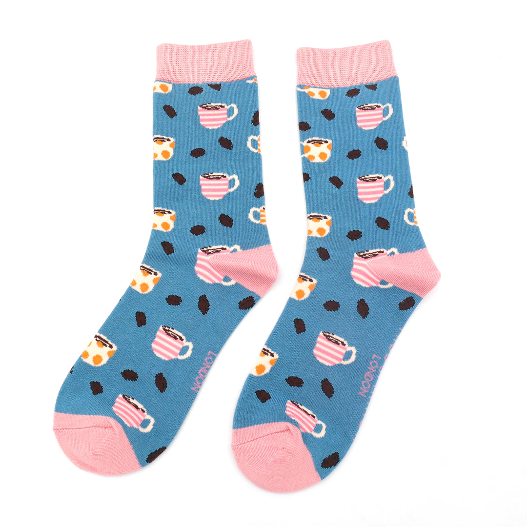 Miss Sparrow Coffee Shop Socks Denim