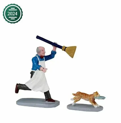 Lemax Feline Fish Thief Set Of 2 42332