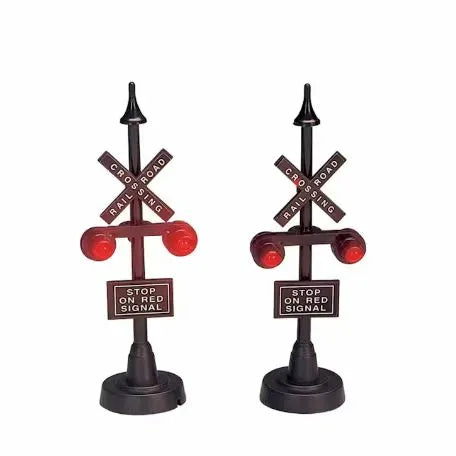 Lemax Railway Stop Light Set Of 2 B/O 34954