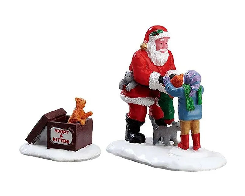 Lemax Santa and Kittens Set Of 2 22045
