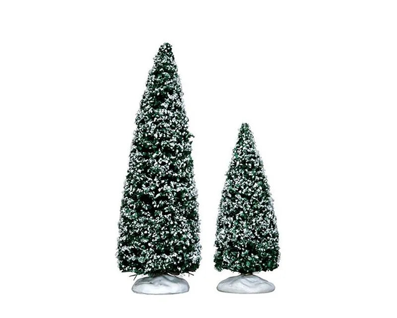 Lemax Snowy Juniper Tree Medium & Small Set Of 2 34665