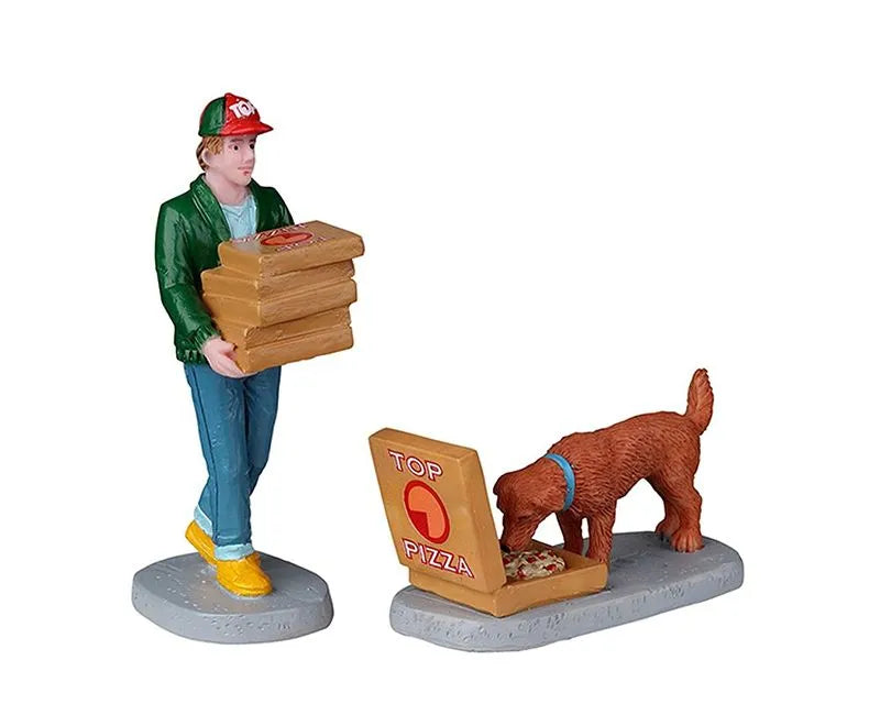 Lemax Top Pizza Delivery Set Of 2 22113