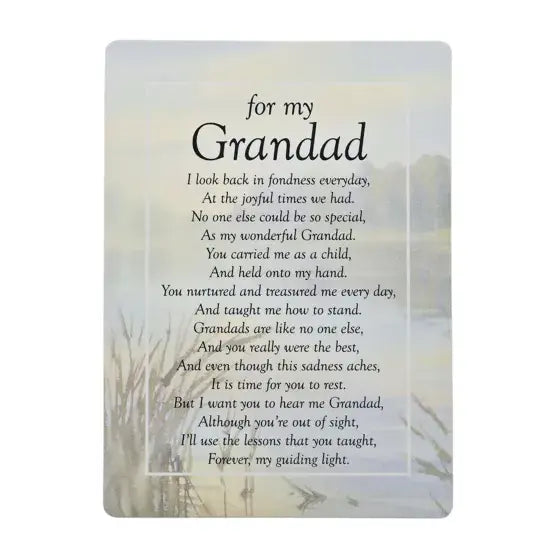 Widdop & Co Graveside Cards - For My Grandad