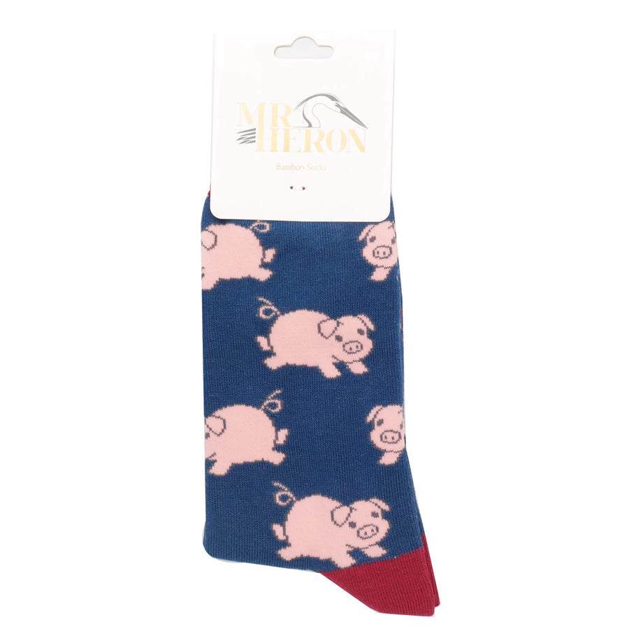 Mr Heron Piglets Socks Navy