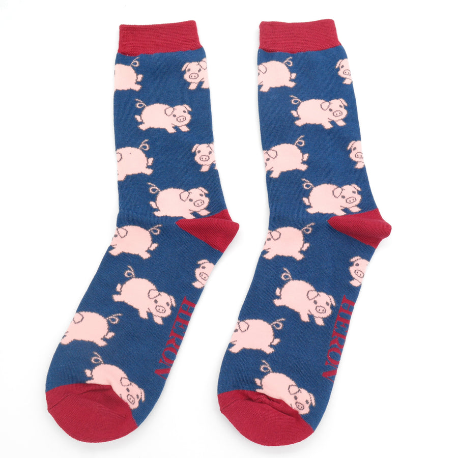 Mr Heron Piglets Socks Navy