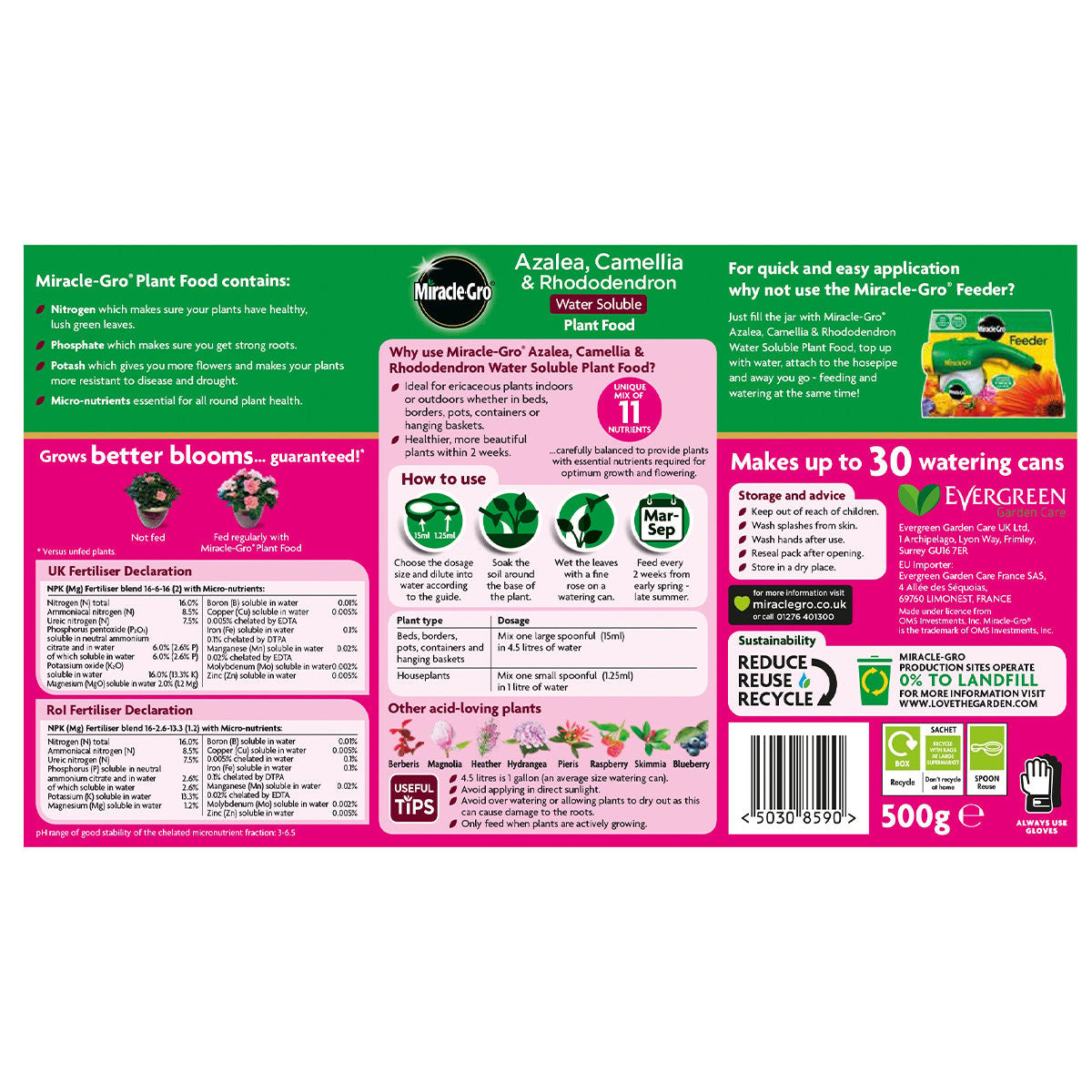 Miracle Gro Ericaceous 500g