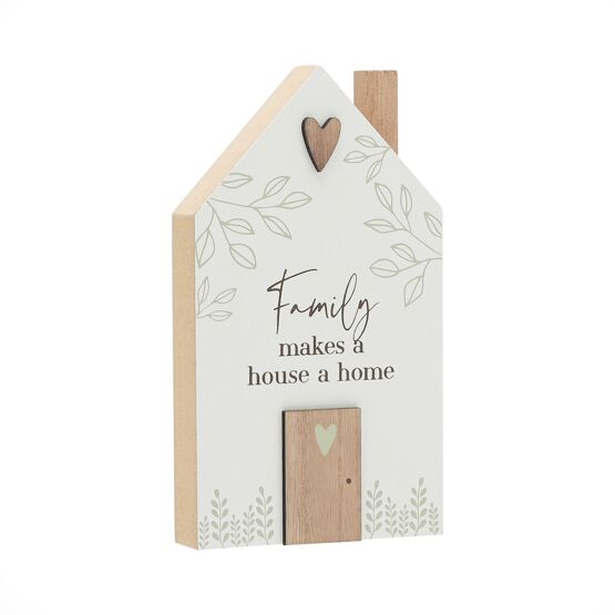 Celebrations Moments Mini House Plaque Family White