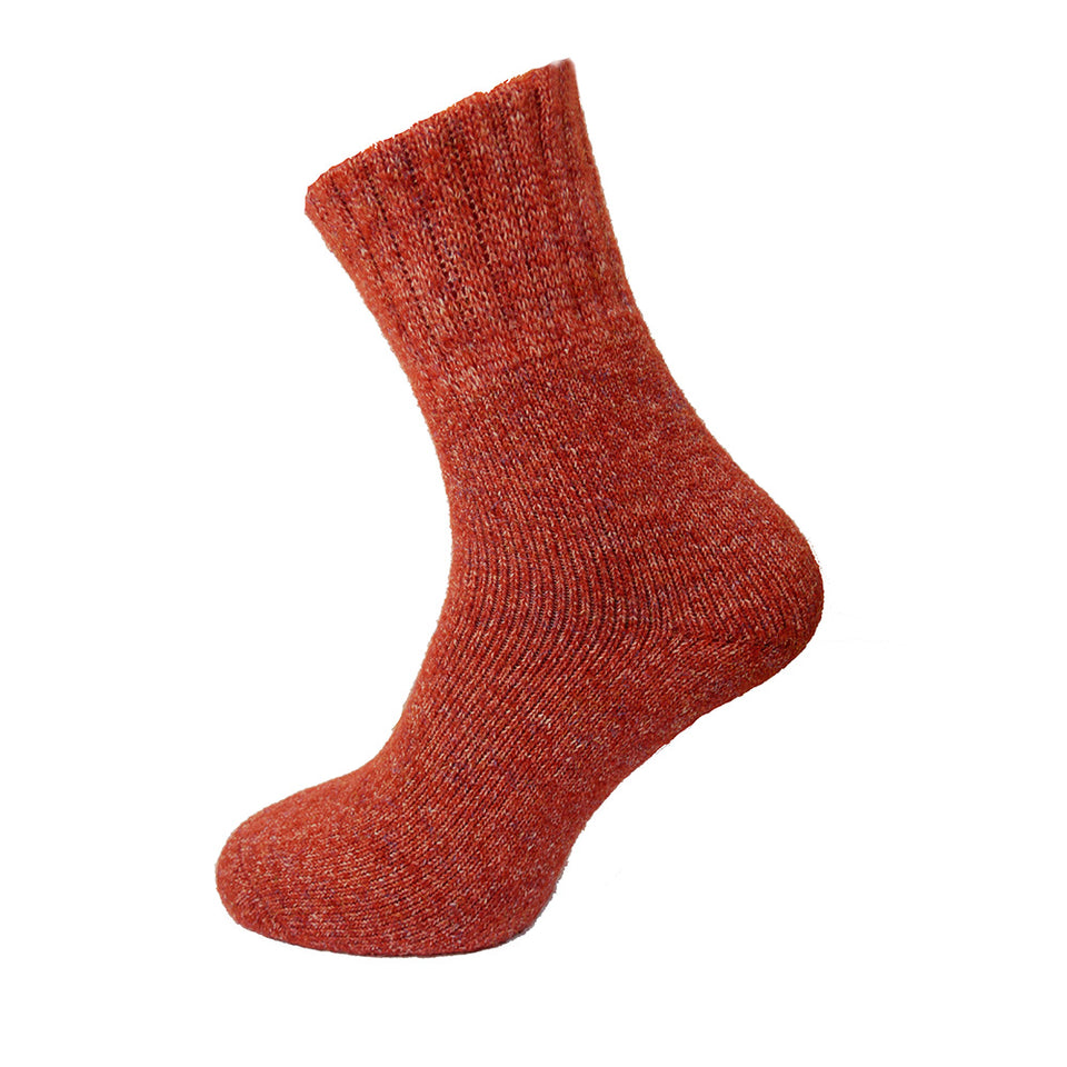 Gemjar Rust Thick Wool Blend Socks With Ribbed Cuff