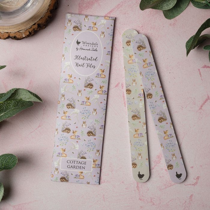 Wrendale Designs 'Cottage Garden' Hedgehog and Wren Nail File Set