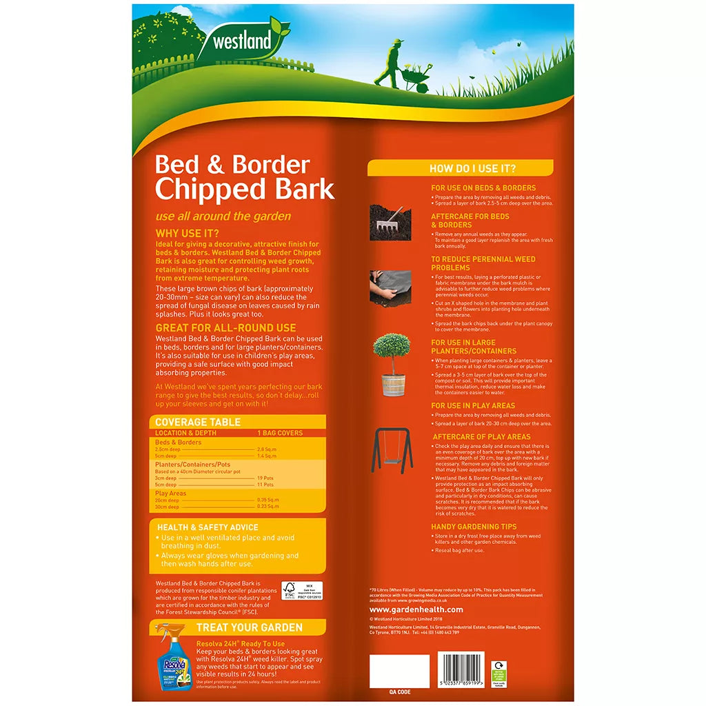 Westland Bed & Border Chipped Bark 70l