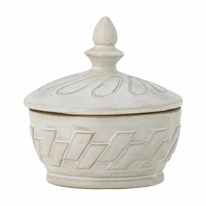 Pauline Jar w/Lid, Nature, Stoneware
