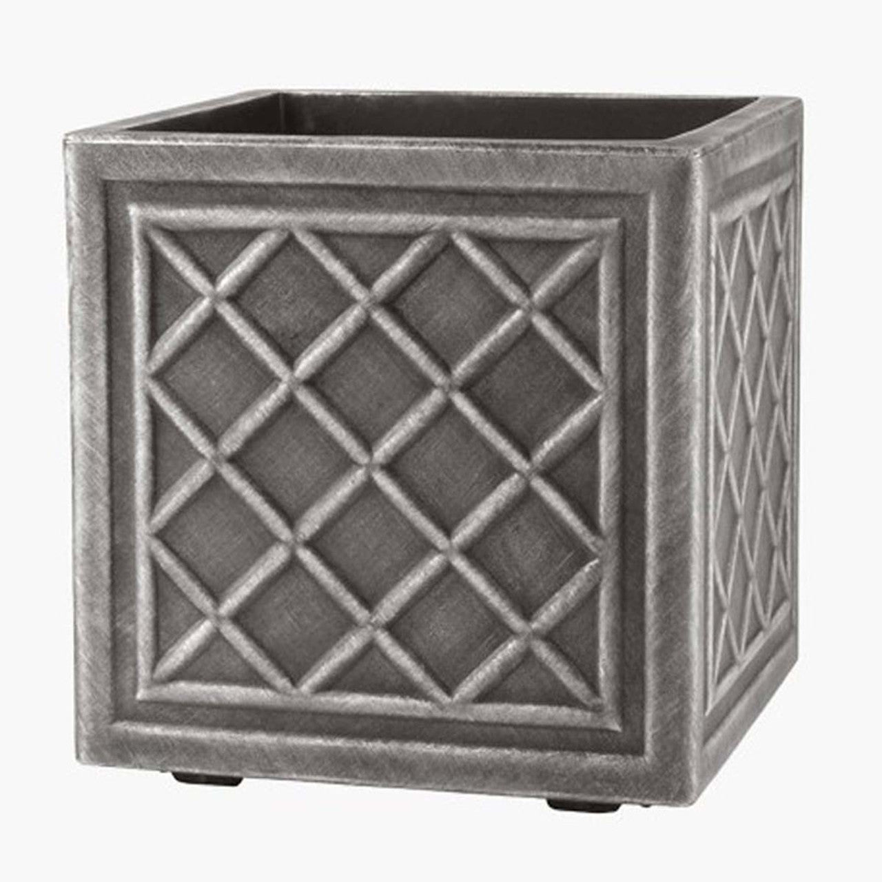 Stewart Plastics Square Lead Effect Planter Pewter
