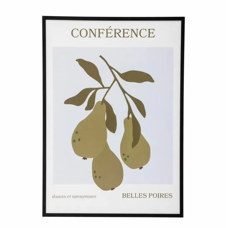 Poire Illustration With Frame Black