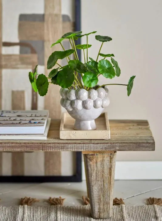 Poldor Flowerpot, Grey, Stoneware