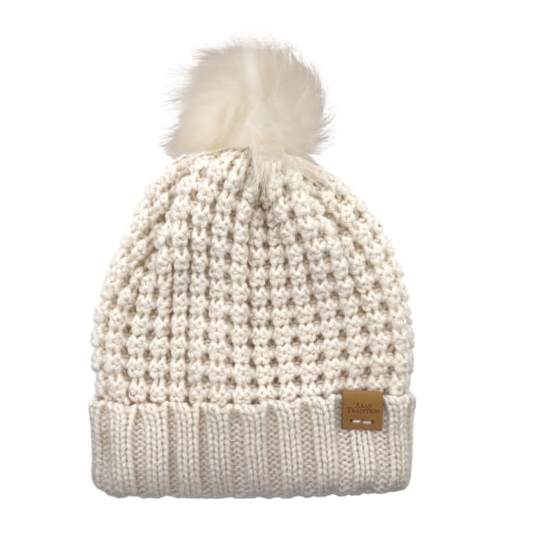 Aran Popcorn Bobble Hat - Cream