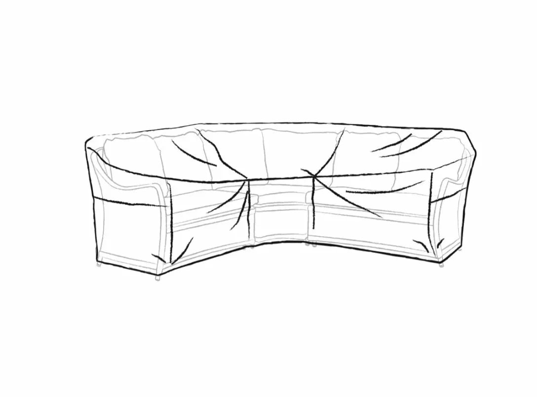 Curved Corner Sofa Set Cover Khaki
