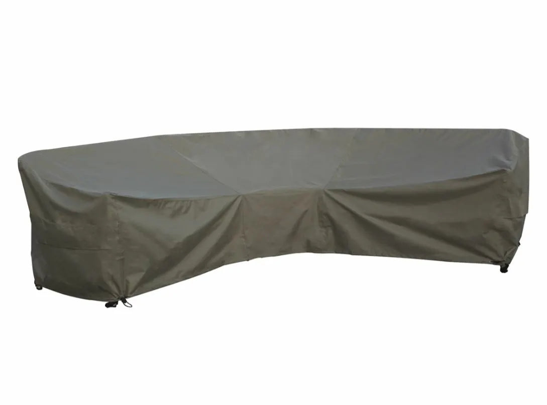 Curved Corner Sofa Set Cover Khaki