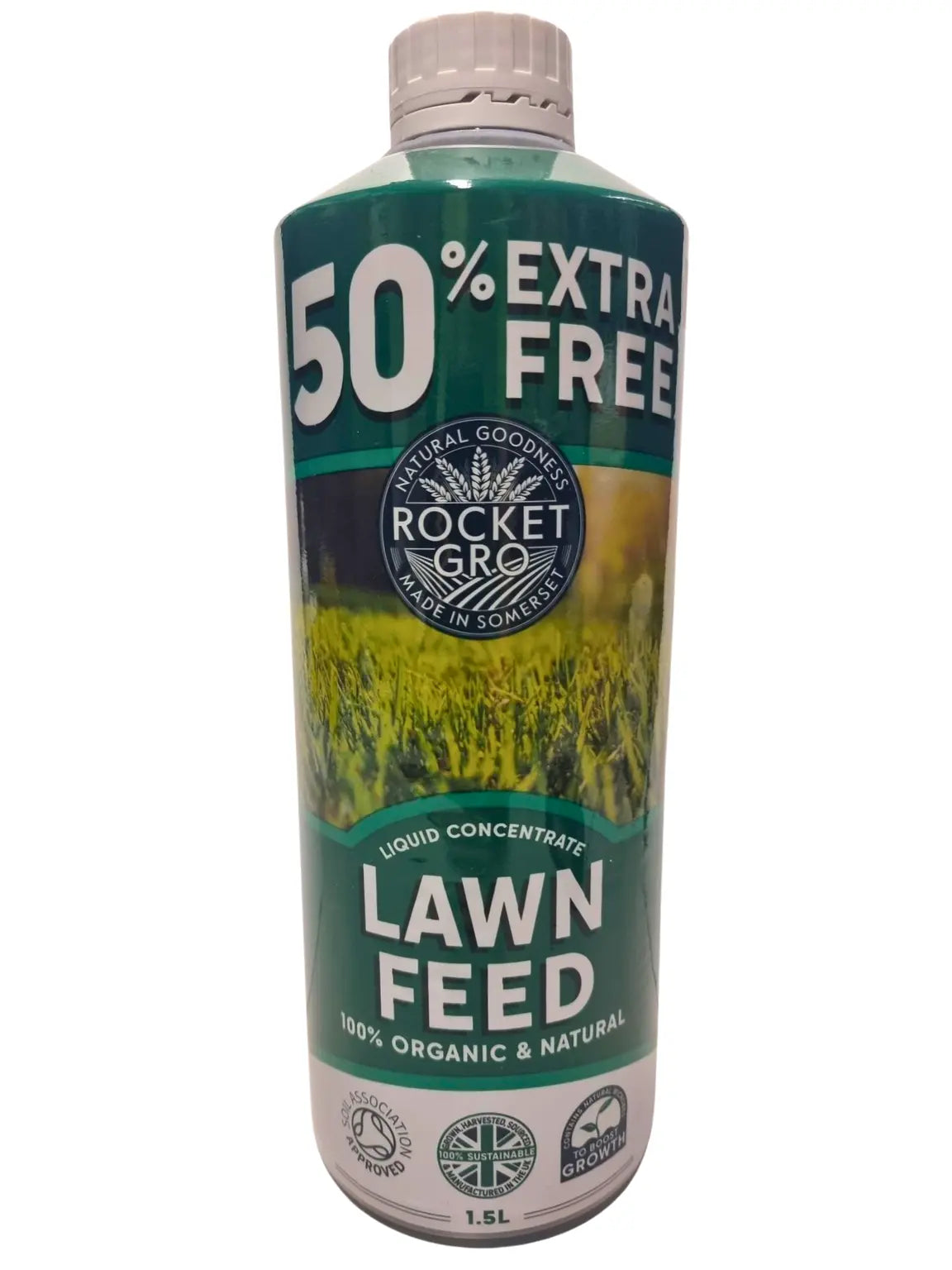 Rocket Gro Organic Lawn Liquid Feed 1L + 50% Extra Free