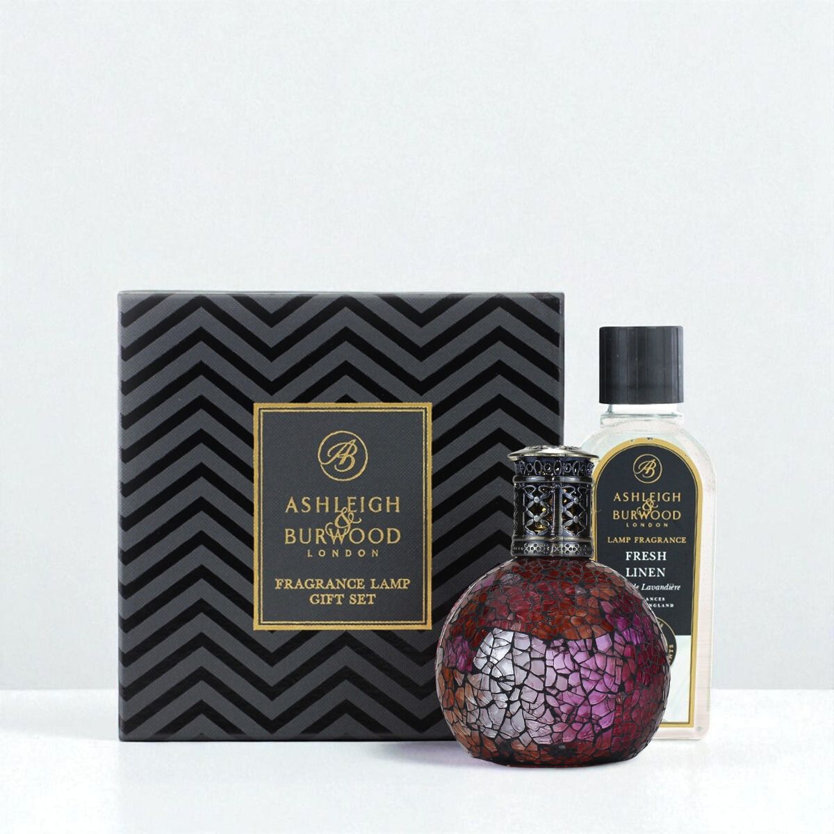 Ashleigh & Burwood Rose Bud & Fresh Linen Fragrance Lamp Gift Set