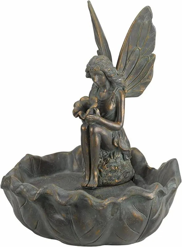 Smart Garden Solar Water Feature Fairy Leaf